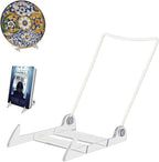 KINGDOM SOLUTIONS MADE IN USA 48-Pack Adjustable Acrylic Easels - Plate Stand - Sturdy Book Stand for Art, Pictures, Plates, Frames - Unique on the Market