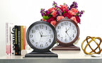 Retro Mantel Décor Desk Clock, 10-inch Vintage Table Clocks for Fireplace, Easy to Read Clocks for Living Room, Bedroom, Office, Desktop Decoration (Bright Brown)