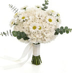 Kimura's Cabin 6pcs Fake White Flowers Artificial Silk Hydrangea Flowers Bouquets Faux Hydrangea Stems for Home Table Centerpieces Wedding Party Decoration(Lvory White)
