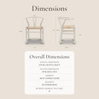 Poly & BARK Weave Dining Chairs – Mid-Century Modern Wishbone Dining Chairs with Arms, Solid Wood Frame, Indoor Use – White – Set of 2 - Ideal for Dining Room, Kitchen or Stylish Accent Setting