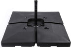 Sunnyglade 4pcs 200LB Square Patio Umbrella Base Water Filled Umbrella Stand Suitable for All Kinds Of Cross Tiles (Black)