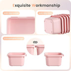 A-LuGei 【𝟮𝟴𝗣𝗖𝗦】 【𝟱𝗦𝗶𝘇𝗲】 Pink Drawer Organizer, Makeup organizer, 【Holds 177 Items】 Bathroom Organizers and Storage, Plastic Desk Organizer Divider, Organizer Bins for Office Vanity