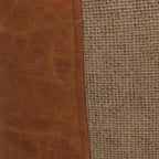 SIMPLIHOME Atkinson Boho Square Pouf in Tan Genuine Leather for the Living Room, Bedroom and Kids Room