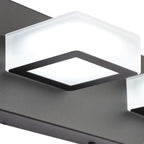Ralbay 2 Lights Black Modern Bathroom Vanity Light Acrylic LED Modern Black Bathroom Wall Lighting Fixtures