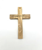 Olive Wood Wall Cross from Bethlehem, Wall Hanging Wooden Crosses, Christening Confirmation Cross Gift, Baptism Gifts, Holy Wall Cross, Hand Made religious décor Cross Holy Land (Large 8" x 5")