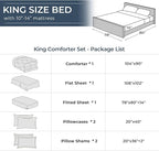 HEVUMYI Terracotta King Comforter Set - 7-Piece All Season Bed in a Bag King, Ultra Soft Bedding Set with Comforter, Flat Sheet, Fitted Sheet, Pillowcases, Pillow Shams