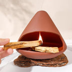 Terracotta Zongzi Palo Santo Holder–Elegant Sage Cone Incense Dish for Zen Meditation Altar, Energy Cleansing&Yoga Spa–Perfect for Mindfulness, Aromatherapy, Stress Relief&Spiritual Decor Gift