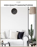 LUUK LIFESTYLE Modern Wall Clock with Silent Movement and no Ticking, Scandinavian Design, Gift idea, Decoration for Living Room, Kitchen, Hallway, in Black & Gold