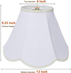 TOOTOO STAR Small scalloped lamp shades, 6" x 13" x 9.25" White Fabric lamp shade, Handmade DIY table lamp, floor lamp, wall lampshade