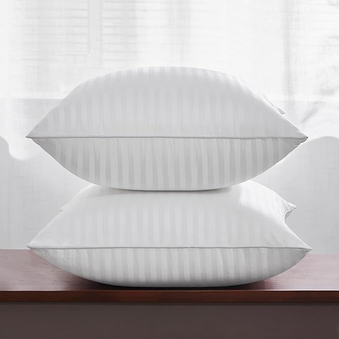 Oubonun 12 x 20 Throw Pillow Inserts, Firm and Fluffy Decorative Square Pillows for Couch Bed Sofa with Soft Cotton Cover White Cushion with Down Alternative Pack of 2