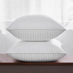 Oubonun 28 x 28 Throw Pillow Inserts, Firm and Fluffy Decorative Square Pillows for Couch Bed Sofa with Soft Cotton Cover White Cushion with Down Alternative Pack of 2