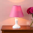 Aspen Creative 56043, Empire Uno Lamp Shade in Rose Red Parchment Wrinkled Paper, 5" Top x 9" Bottom x 7" Slant Height, Slip 33mm