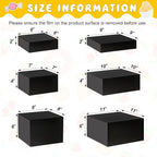 Leinuosen 6 Pcs Large Buffet Risers, 6 to 11 Inch Catering Dessert Table Risers Food Decorative Stands with hollow bottom for Catering Supplies, Party(Black, Square)