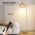 Gold Floor Lamps for Living Room Vintage Floor Lamp with Remote Control,Dimmable Floor Lamp Glass Mid Century Modern Standing Lamp 3 Color Temperature Brass Tall Floor Lamps for Bedroom Corner
