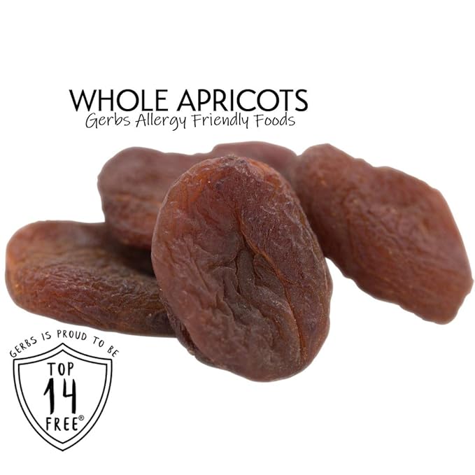 Gerbs Dried Apricots 2 lbs. | Unsulfured, No Artificial Additives, Resealable Bag | Naturally Sweet & Chewy | Top 14 Allergen-Free