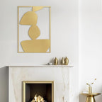 SIGNLEADER Metal Wall Art Decor Abstract Shapes Minimalist Modern Abstract Wall Sculpture Hangings Home Decoration for Living Room, Bedroom, Bathroom, Kitchen, Outdoor - 24" Gold