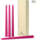 10-Inch Tall Dripless Taper Candles Set of 4 - Hot Pink Tapered Candles, Perfect for Spring - Smokeless, Unscented, Long Burning - Hand Poured, Colored Tall Candlesticks - neon Pink