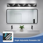 Modern LED Bathroom Lights Fixtures(6-Light),Metal Black Acrylic Wall Lighting,Vanity Lights for Bathroom Over Mirror(6000k 41in)
