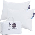 Lincove Signature 100% Natural Canadian White Down Luxury Sleeping Pillow - 800 Fill Power, 500 Thread Count Cotton Shell, Made in Canada, Queen - Soft, 2 Pack