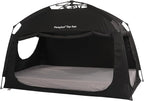Indoor Instant Privacy Bed Tent for Sleeping,Quick Set-up Bed Canopies,Portable Bed Drapes with Large Space and 3 Doors (Black, Full)