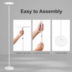 SUNMORY Floor Lamps for Living Room, 32W/3000LM Super Bright LED Floor Lamp with Remote Control, 69" Tall Standing Lamp with Stepless Dimmable, Modern Torchiere Corner Lamp for Bedroom, Office White