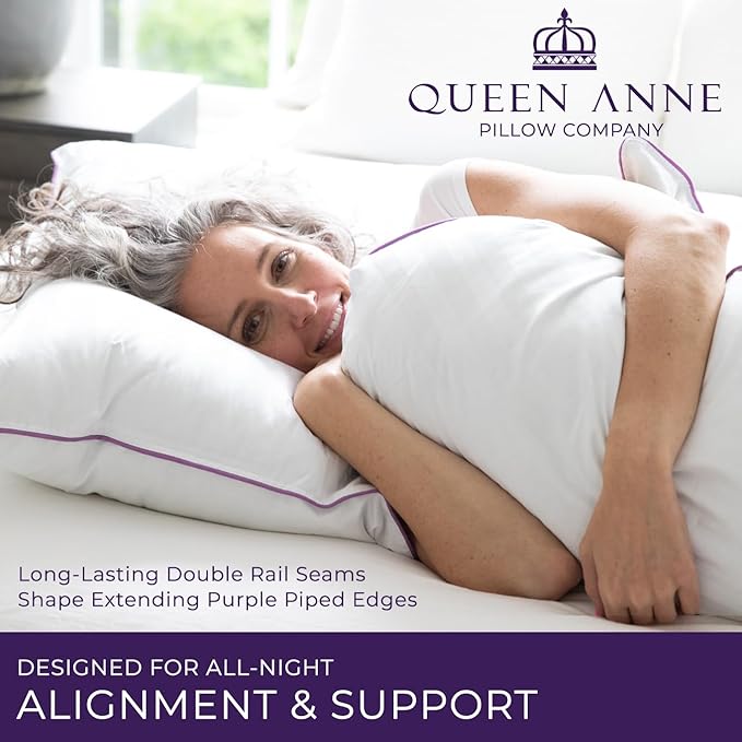 Queen Anne Hotel Collection Pillows – Luxury Down Alternative Bed Pillows (King Soft) – Ultimate Comfort, Hypoallergenic, Made in The USA