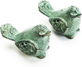 Sungmor Cast Iron Desktop Ornament - Graceful Hollow-Carved Birds Sculpture Home Decoration - Decorative & Lovely Animal Figurine Indoor Outdoor Statues - 2PC Pack & Green Color