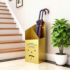 Detachable Base Umbrella Stand - Elegant Raindrop Design, Water Collection Tray, Gold/Black Finish, Durable Home & Office Organizer
