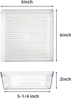 Backerysupply Clear Plastic Drawer Organizer Tray for Vanity Cabinet (6"×6"×2"，Set of 8),Storage Tray for Makeup, Kitchen Utensils, Jewelries, and Gadgets…
