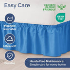 Wrap Around Dust Ruffle Bed Skirt - Royal Blue - for Queen Size Beds w/ 12 Inch Drop - Easy Fit Elastic Strap - Adjustable Pleated Bedskirt w/Brushed Fabric - Wrinkle Free, Women, Men, Kids & Teens