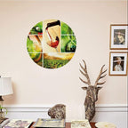 Ceramic Display Plate, Wine Ceramic Hanging Decorative Plate, Wine Tasting and Grapevine Collage Green Fresh, 8 Inch, Living Room Kitchen Decoration Household, Green Ruby Caramel