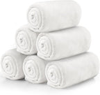 Tinideya 6 Pcs Flannel Fleece Throw Blanket Bulk 50 x 60 Inch Soft Fleece Blanket Warm Throw Blanket Coral Blankets for Couch Sofa Home Wedding Gifts Season (Cream White)