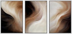 MUDECOR Framed Canvas Print Wall Art Abstract Neutral Brown and Beige Fluid Illustrations Realism Decorative for Living Room, Bedroom, Office - 24"x36"x3 White