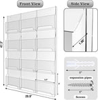 Nalwort Acrylic Brochure Pamphlet Holder, 12 Magazine Holders, Clear Brochure Display Stand Wall Mount, Trifold Flyer Rack, Literature Storage Rack for Home, Offices, Waiting Room