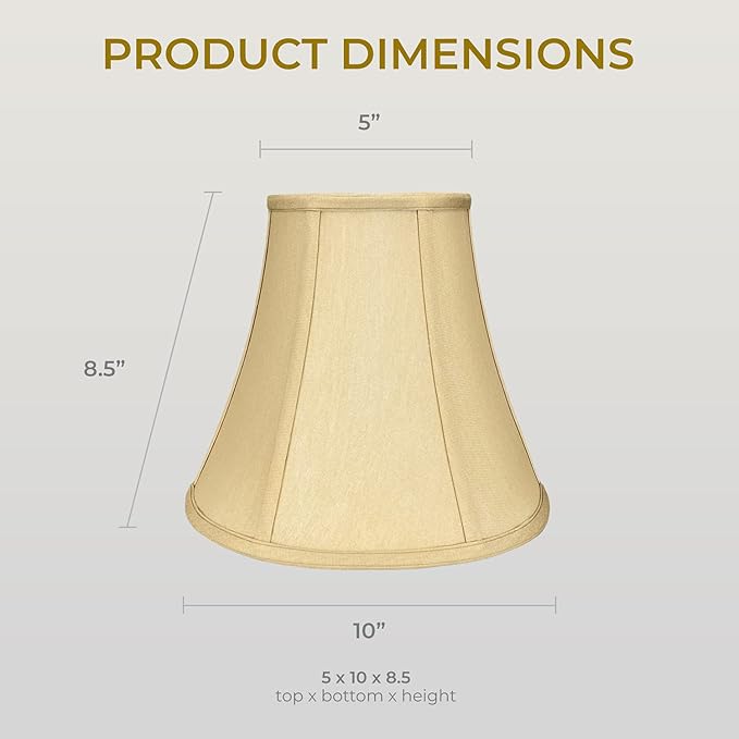 Royal Designs, Inc. BSO-704-10AGL-2 True Bell Basic Lamp Shade, 5 x 10 x 8.5, Antique Gold, 2-Pack
