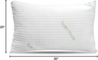 Queen Size Rayon Derived from Bamboo Pillows, Cooling Shredded Memory Foam Pillow Sets for Sleeping for Back, Stomach, Side Sleepers, Adjustable, Washable Cover, Queen (Pack of 1)