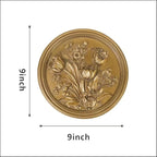 S-MANTIS Vintage Wall Sculpture,Antique Pediment,Hallway Wall Art,Hand Painted Floral Wall Decoration Accent Artworks for Indoor Kitchen Bedroom Living Room Office Outdoor Garden Patio (Antique Gold)