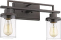 Emliviar 2-Light Vanity Lighting Fixtures - Farmhouse Bathroom Light Fixture in Oil Rubbed Bronze Finish with Clear Glass, YCE238B-2W ORB