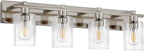 Espird Bathroom Vanity Light, 4 Light Brushed Nickel Vanity Lights with Thickened Seeded Glass Shade, 30 inch Modern Bathroom Light Fixtures, Bathrooms Lights Fixtures Over Mirror