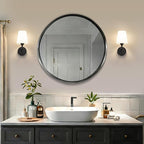 Modern Wall Sconces Set of 2, Hardwired Wall Lights with Flared White Fabric Shade, Matte Black Wall Lamps for Bedroom Bedside Stairway Bathroom Living Room(ETL Listed)