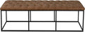 Homepop Home Decor | Large Upholstered Bench | Bench Ottoman with Storage for Living Room & Bedroom | Decorative Home Furniture (Light Brown PU Leather)