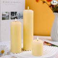 3 Pcs Ivory White Pillar Candles Bulk,2x3 2x6 2x8 Inch-1 Each Size,Large Christmas Pillar Candles Set of 3,Unscented Dripless Smokeless Hurricane Candles for Wedding Engagement Party Ceremony