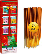Folkulture Christmas Incense Sticks for Home | Pack of 75 Natural & Non-Toxic Incense for Cleansing | Organic Apple Tart Scent | Xmas Gifts for Her | Christmas Magic