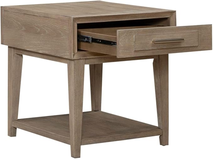 Liberty Furniture Brentwood End Table for Living Room - Sandstone Oak Wood