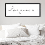 Surfapans Master Bedroom Above Bed Wall Decor Love You More Sign 32"×12" for Couples Over Bed Romantic Love Quotes Large Modren Farmhouse Wedding Wood Framed Horizontal Hanging Art Plaque (Black)