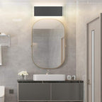 Aipsun 15.8in Matte Black Modern Vanity Light Up and Down LED Vanity Light for Bathroom Wall Lighting Fixtures (Warm Light 3000K)