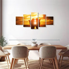 Elephant Stock Religion Wall Art Multi Piece Canvas - 5 Panel Christian Pictures Decor - Digital Design Canvas Print - Christian Wall Decor - 68" X 30"