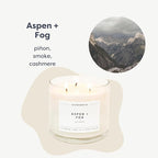 Calyan Wax Co. Aspen & Fog 3 Wick Scented Candle - 43 Hour Burn - Luxury 3 Wick Soy Candles - Non Toxic Soy Wax Candles - Long Lasting Large Glass Jar Candle for Home - 14.9oz