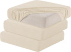 Hokway Stretch Couch Cushion Slipcovers Reversible Cushion Replacement Slipcovers Sofa Cushion Covers(Ivory, 3)