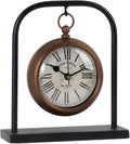 NIKKY HOME Small Retro Desk Clock, Silent Non-Ticking Classic Battery Operated Decorative Table Mantel Shelf Clock for Living Room